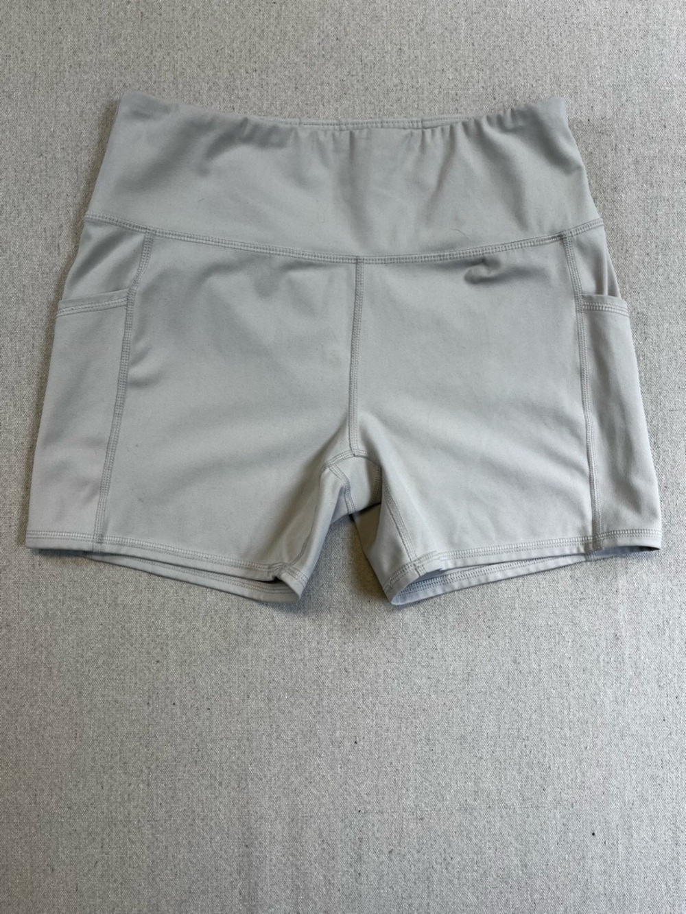 RBX Gray Biker Shorts Women’s Large High Rise Athletic Pocket